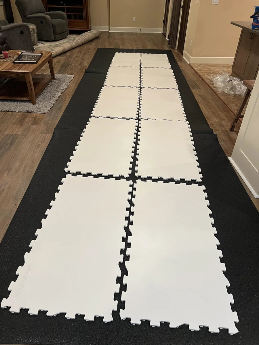 ArcticGlide Pro panels laid in two rows down a hallway