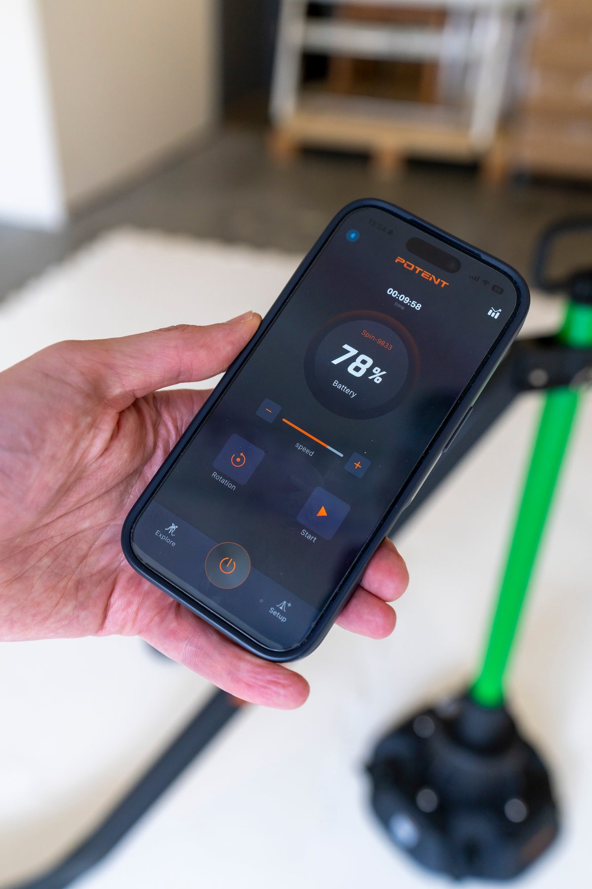 Potent Spins app on a phone