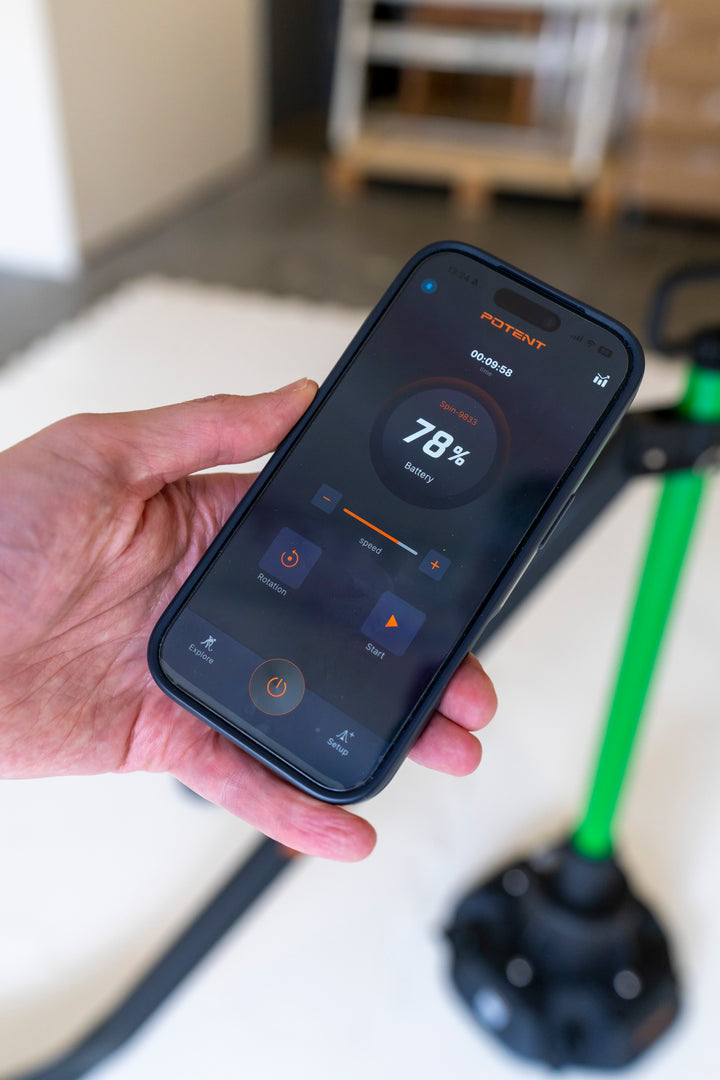 Potent Spins app controlling Spin Defender