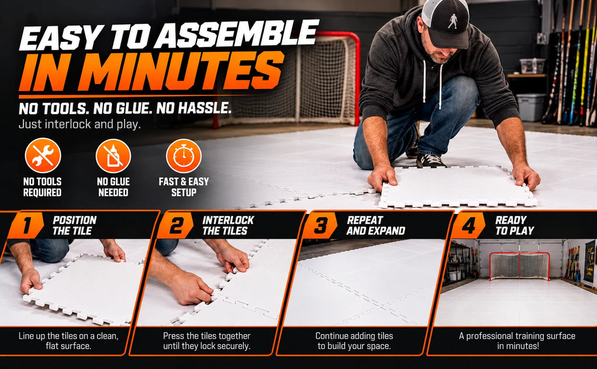 Easy to assemble in minutes: position, interlock, repeat, ready to play